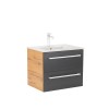 Dulap inferior Vario Clam 60 cu lavoar stejar-antracit