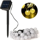 Соларна градинска инсталация 30 LED крушки топло бяло, 5 м, Oem