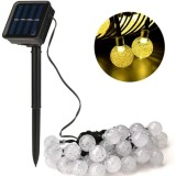 Соларна градинска инсталация 30 LED крушки топло бяло, 5 м