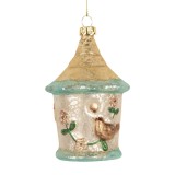 Cumpara ieftin Ornament brad Craciun sticla multicora &Oslash; 7x10 cm