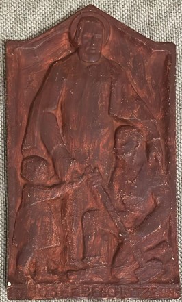 Lucrare sculptură religioasă, Sf. Iosif ocrotitor, gips patinat, catolic