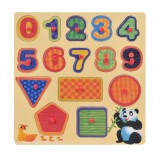 Puzzle Educativ Lemn, Multicolor, 15 Piese, 30x30cm, Oem