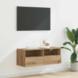 vidaXL Dulap TV de perete Pe perete Stejar Artizanal 80 x 30 x 30 cm 882930