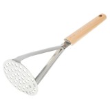 Presa metalica cu perforatii si maner din lemn pentru piure,27 cm