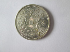 Japonia 100 Yen 1958(nu 1957) argint in stare foarte buna foto