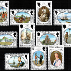 Falkland 1983, Mi #363-373**, Falkland 150 ani, corabie vapor, MNH! Cota 15 €!