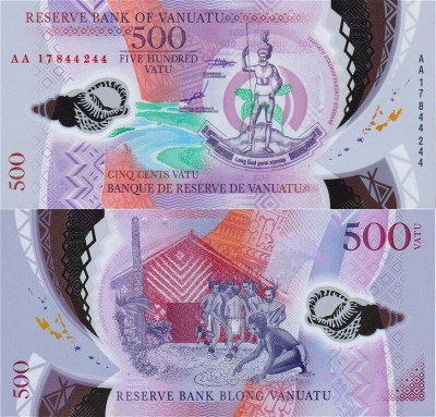 VANUATU █ bancnota █ 500 Vatu █ 2017 █ P-18 █ POLYMER █ UNC █ necirculata foto