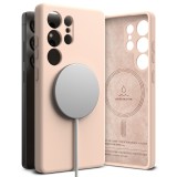 Husa pentru samsung galaxy s25 ultra - ringke silicone magnetic magsafe - pink sand