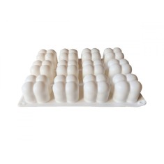 Forma silicon 12 cavitati, Piese lego, pentru prajituri turnate, Alb, 21 cm, 249COF