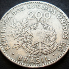 Moneda istorica 200 REIS - BRAZILIA, anul 1901 * cod 664