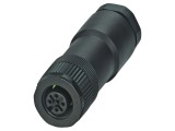 Conector M12 mufă, 5 pini, 48V, drept, IP67, terminal cu şurub