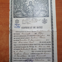 certificat de botez din 26 octombrie 1939 -bucuresti