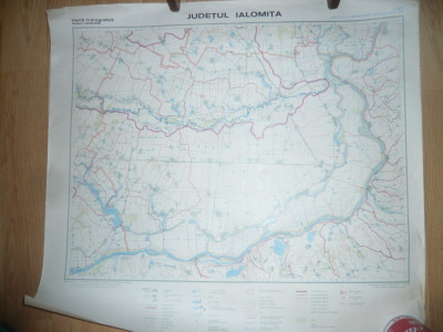 Harta Hidrografica a Judetului Ialomita scara 1: 200 000 Institut Geodezie foto