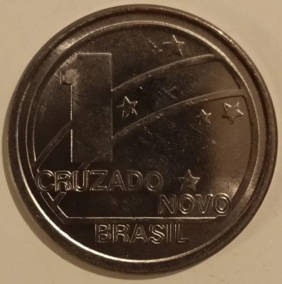 Moneda Brazilia - 1 Cruzado Novo 1989 - Aniversarea republicii foto
