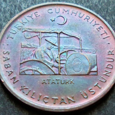 Moneda FAO 10 KURUS - TURCIA, anul 1971 *cod 2480 A = UNC / ATATURK = PATINA