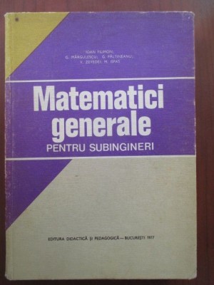Matematici generale pentru subingineri foto
