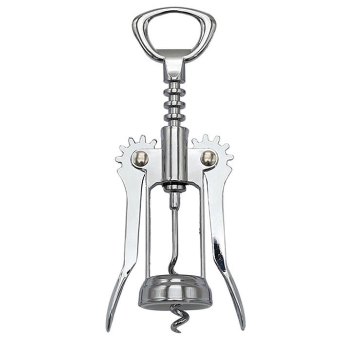 Tirbuson cu aripi, multifunctional, inox, argintiu, pentru sticle de vin