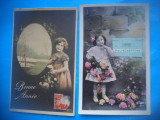 HOPCT 1807 COPII--ROMANTICA-FRANTA-LOT 2 CARTI POSTALE VECHI-CIRCULATE