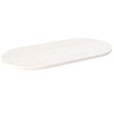 vidaXL Blat de masă, alb, 110x55x2,5 cm, lemn masiv de pin, oval