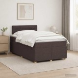 Cumpara ieftin Pat boxspring cu saltea Maro inchis 120 x 190 cm Tesatura