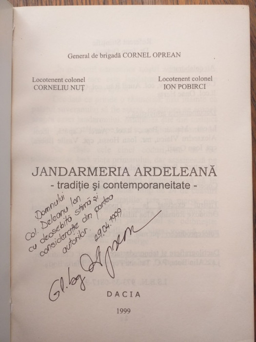Jandarmeria ardeleana: traditie si contemporaneitate, 1999-Cornel Oprean