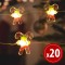 ?ir de lumini LED ? forma de acadele baston ? 2,2 metri ? 20 LEDuri ? alb cald ? 2 x AA