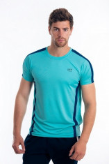 Tricou pentru barbati, sport, slim fit, bleu-deschis, poliester - UF4018 foto