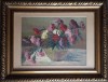 Maria Fr&acirc;nculescu (1922-2010)-Vas cu garoafe, pictură, Flori, Ulei, Fauvism