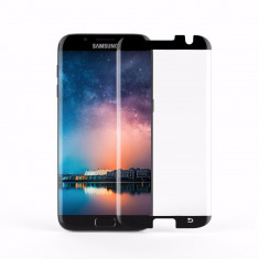 Folie Sticla Maxcell Samsung S7 Edge Cu Adeziv Pe Toata Suprafata Small Negru foto