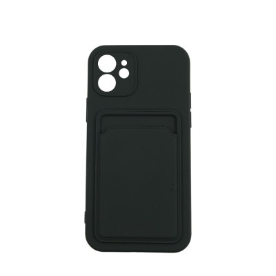 Husa protectie flippy cu suport card compatibila cu apple iphone 12 negru foto