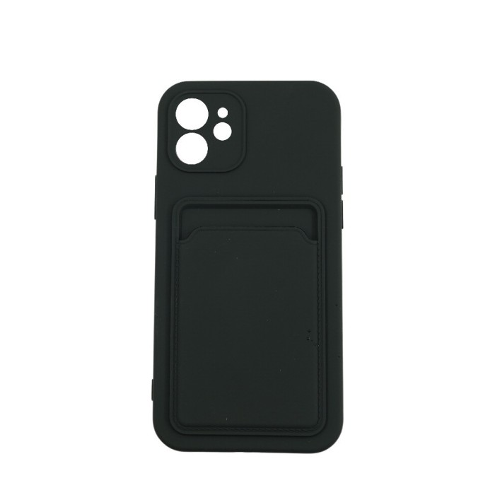 Husa protectie flippy cu suport card compatibila cu apple iphone 12 negru