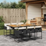 Cumpara ieftin Gossi set mobilier de gradina cu perne, 7 piese, negru, poliratan