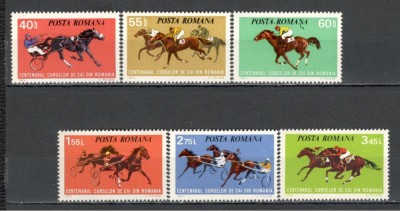 Romania.1974 100 ani cursele de cai TR.390 foto