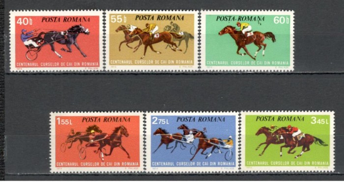 Romania.1974 100 ani cursele de cai TR.390