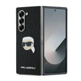 Husa originala Samsung Galaxy Z Fold6 Karl Lagerfeld Saffiano, Monogram Head Pin, negru, KLHCZFD6PGKSKIHK