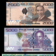 SIERRA LEONE █ SET COMPLET █ 1000 + 2000 + 5000 + 10000 Leones █ 2020-2021 █ UNC