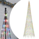 Cumpara ieftin Pom de Craciun LED pe stalp 1534 LED-uri colorate 500 cm