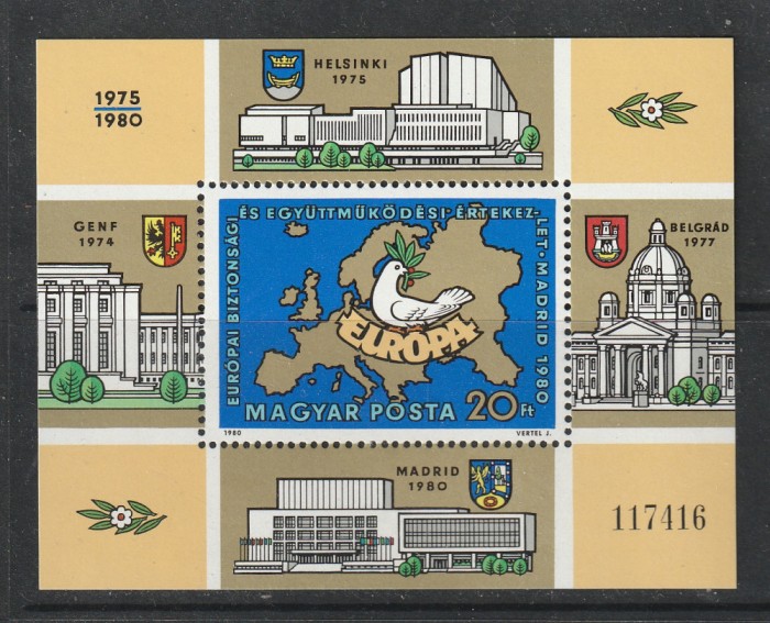 Ungaria 1980 - Conferinta pentru Securitate si Cooperare in Europa S/S 1v MNH