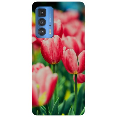 Husa compatibila cu Motorola Edge 20 Lite model Red Tulips, Silicon, TPU, Viceversa foto