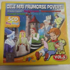 CELE MAI FRUMOASE POVESTI - 5 CD - CRAIASA ZAPEZII; SAREA IN BUCATE; SOACRA CU TREI NURORI; POVESTILE BUNICILOR; FAT FRUMOS DIN LACRIMA