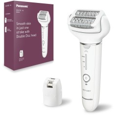 Epilator Panasonic ES-EY31-W503, Wet &amp;amp; Dry, Cordless, 2discuri &amp;amp; 60 pensete, Senzor presiune, Discuri duble, Cap flexibil si pivotant la 90&deg;,