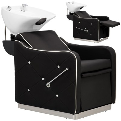 Spălătorie chiuvetă frizerie bărbierie Ovo pentru salon de frizerie bărbierie mobilă chiuvetă ceramică armatură baterie duș. foto