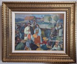Constantin Mihalcea-Bragă (1903-1978)-T&acirc;rg &icirc;n Oaş, pictură Şcoala de Baia Mare, Scene gen, Ulei, Impresionism