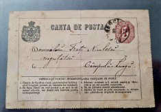 Carte postala Campulung 1878 / Frații negustorii Niculescu foto