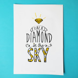 Print litografie afis poster original Like A Diamond In The Sky de M Zedig