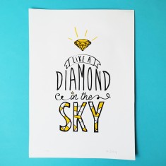 Print litografie afis poster original Like A Diamond In The Sky de M Zedig foto