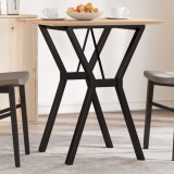 Cumpara ieftin Masă de bucătărie, cadru Y, 60x60x75 cm lemn masiv pin și Oţel