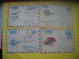 HOPCT PLIC S NR 929 SET 4 PLICURI-AVION /AVIOANE / AVIATIE - RUSIA -CIRCULAT