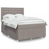 VidaXL Pat box spring cu saltea, gri taupe, 160x200 cm material textil 3291737