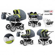 Carucior 3 in 1 pentru gemeni Mikado Duet Lux D-06 foto